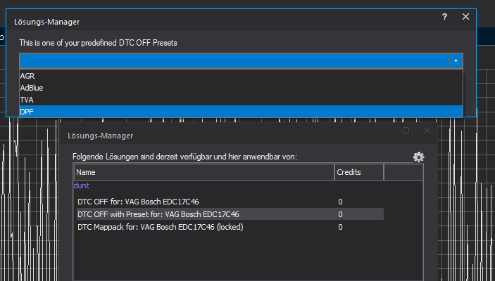 DTC OFF with Preset